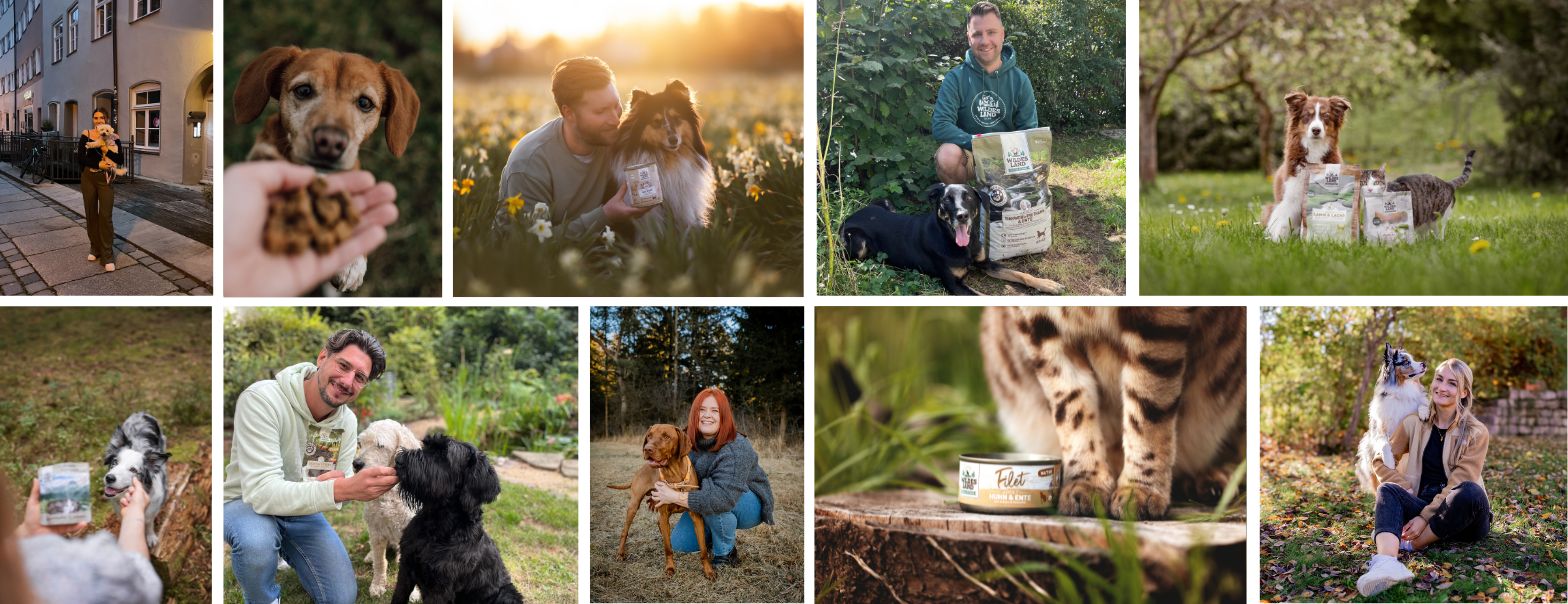 Bilder von allen Mitarbeitern im Wildes Land Team und ihrern tierischen Begleitern