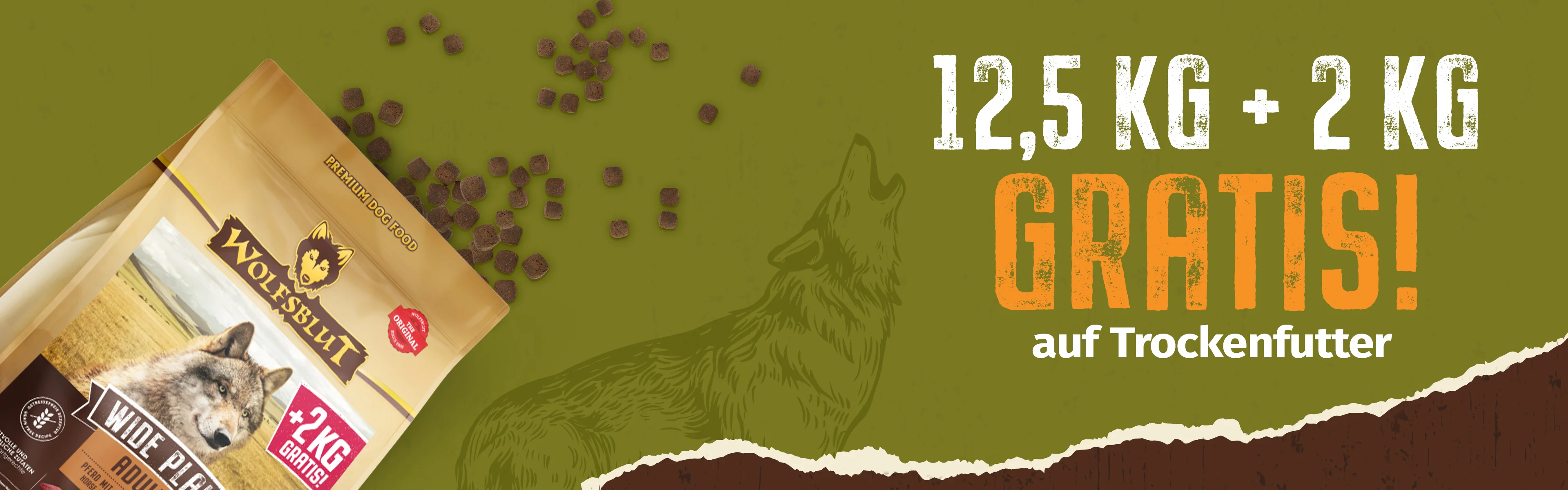 Wolfsblut Trockenfutter 12,5 Kg plus 2 KG gratis