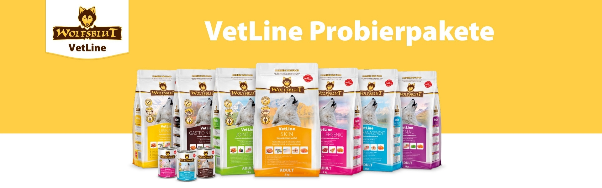 Wolfsblut Vetline Diät Alleinfutter Probierpakete