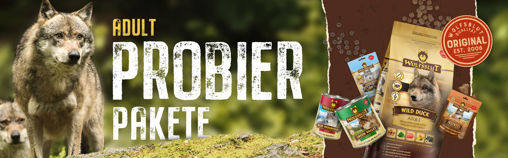 Wolfsblut Probierpakete für ausgewachsene Hunde