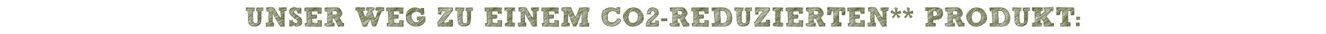Headline 2: Unser Weg zu einem CO2-reduzierten** Produkt: (Grüne Schrift)