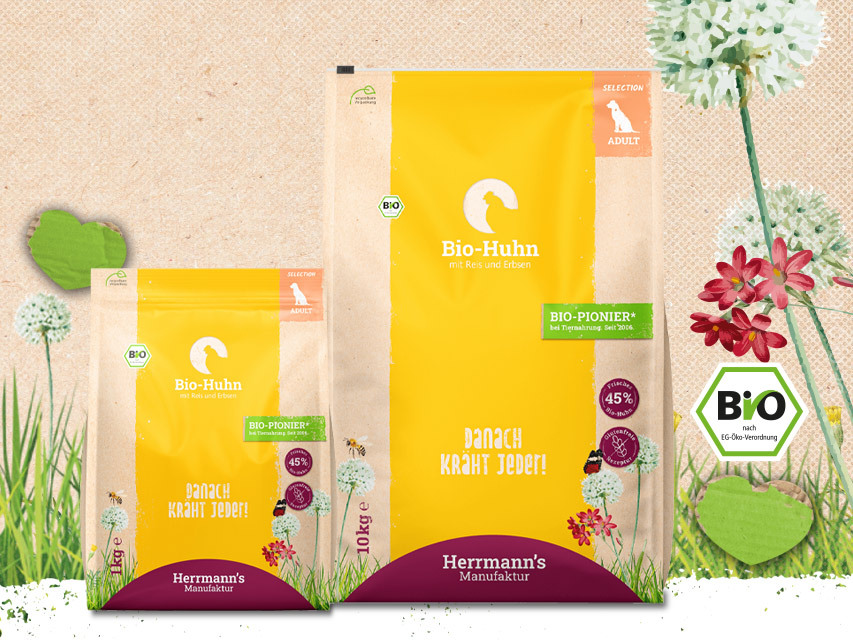 Bio-Trockenfutter vom Bio-Pionier Herrmann's Manufaktur