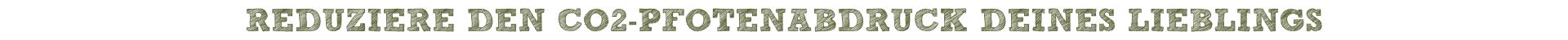 Headline 2: Reduziere den CO2-Pfotenabdruck Deines Lieblings (Grüne Schrift)