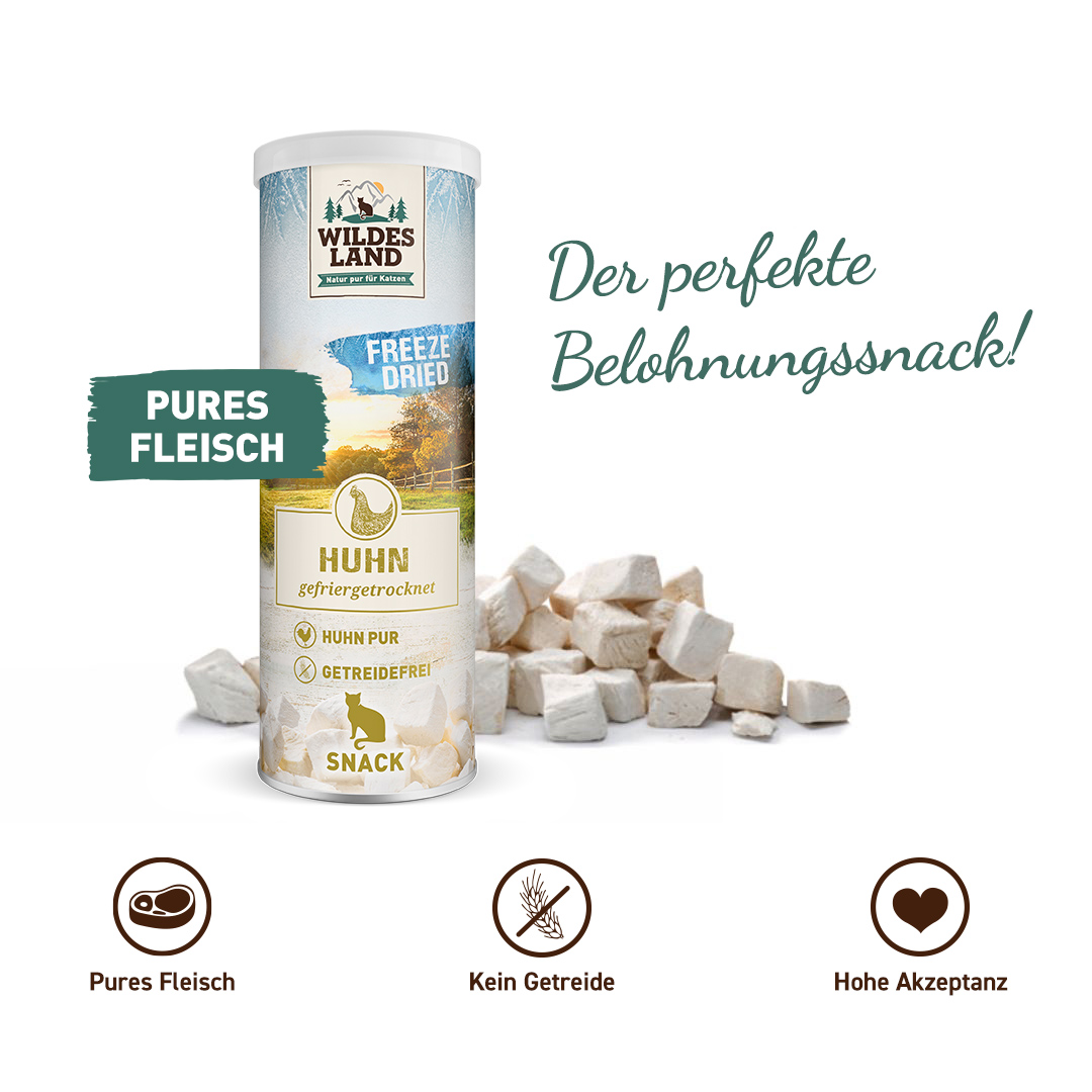 Eine Tüte Fleischsnacks Ente von Wildes Land: Der perfekte Snack für zwischendurch! 93% Fleisch!