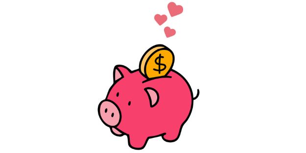 Dieses Bild zeigt ein pinkes Sparschwein mit Herzen